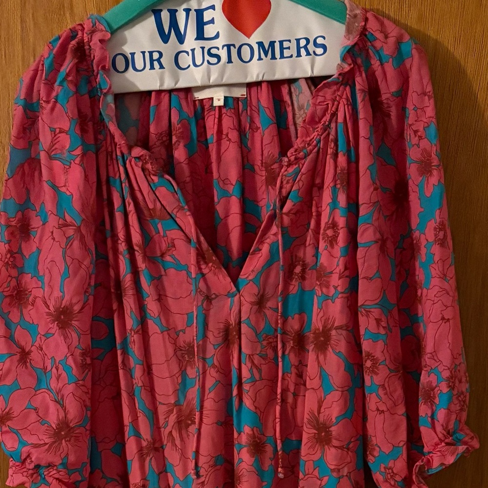 XiRENA Pink and Teal Floral Maxi Dress